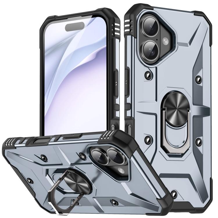 For iPhone 17 Ring Holder Phone Case(Grey)