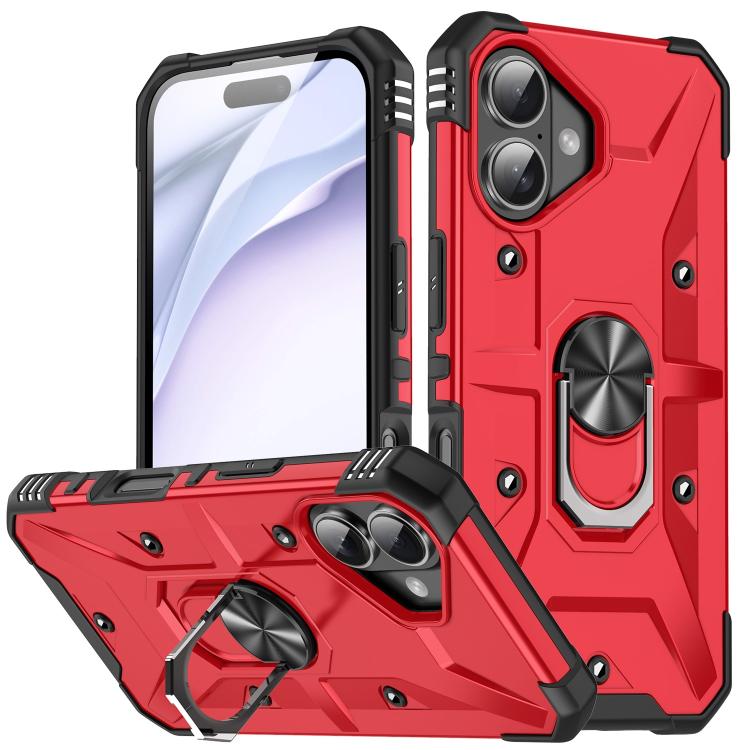 For iPhone 17 Ring Holder Phone Case(Red)