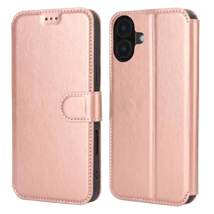 For iPhone 17 Shockproof PU + TPU Leather Phone Case(Rose Gold)
