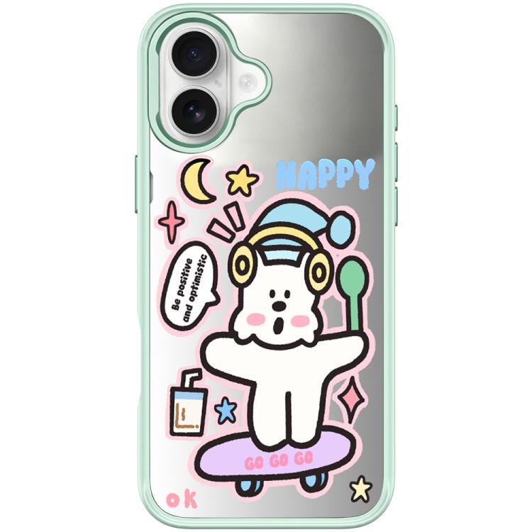 For iPhone 17 Skateboarding Dog Pattern Magnetic Phone Case(Light Green)