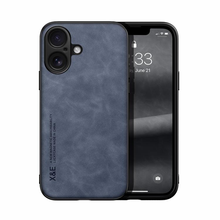 For iPhone 17 Skin Feel Magnetic Leather Back Phone Case(Blue)
