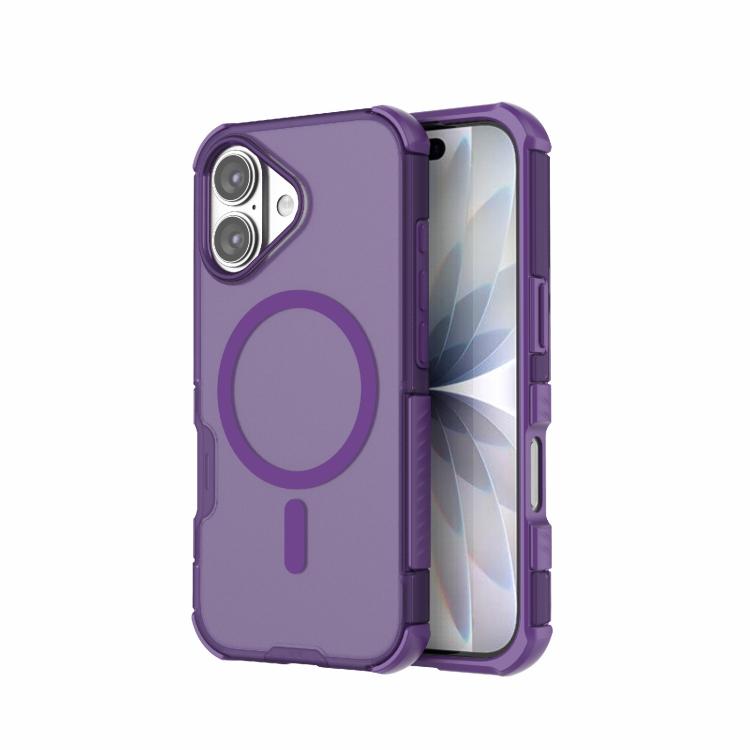 For iPhone 17 Skin-friendly Magnetic PC + TPU Hybrid Shockproof Phone Case(Purple)