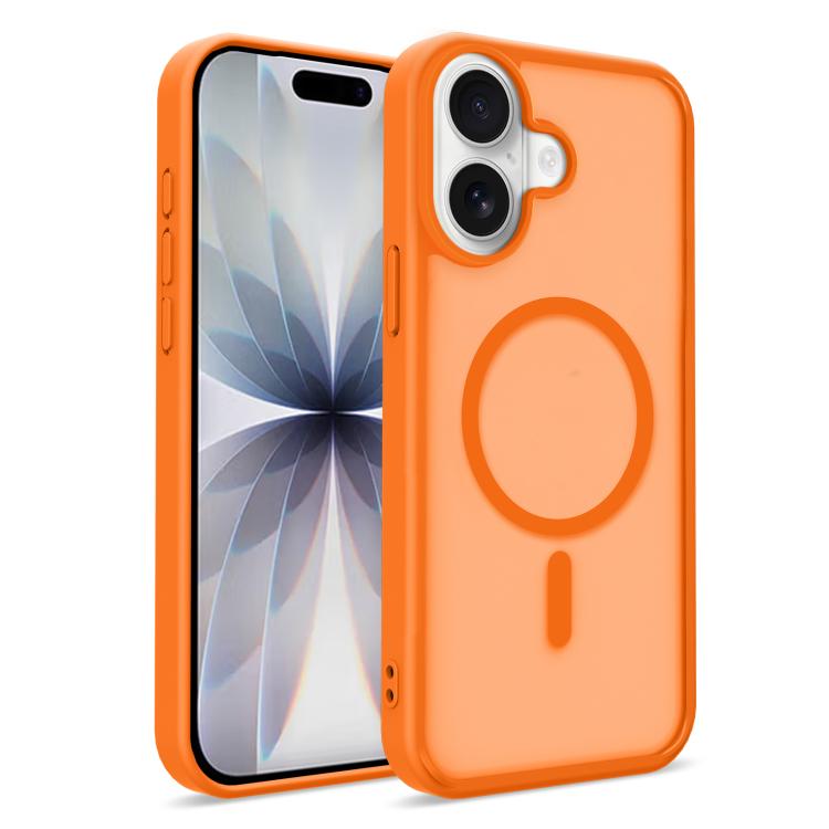 For iPhone 17 Skin-Friendly Magnetic Shockproof TPU Hybrid PC Phone Case(Orange)