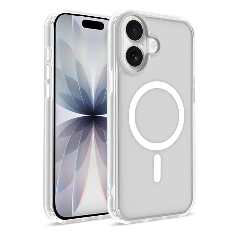 For iPhone 17 Skin-Friendly Magnetic Shockproof TPU Hybrid PC Phone Case(White)