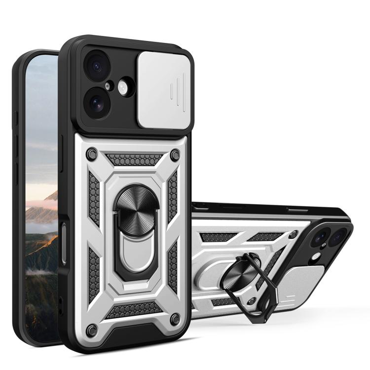 For iPhone 17 Sliding Camera Cover Design TPU+PC Phone Case(Silver)