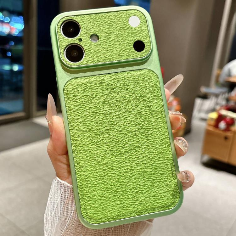 For iPhone 17 Transforms Into 17 Large Window Litchi Texture Magnetic Phone Case(Green)