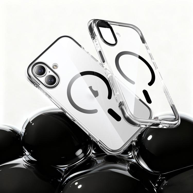 For iPhone 17 Vacuum Airbag TPU + Acrylic Magnetic Shockproof Phone Case(Black)