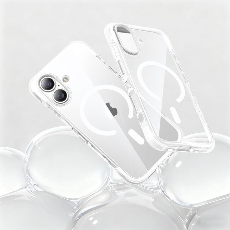 For iPhone 17 Vacuum Airbag TPU + Acrylic Magnetic Shockproof Phone Case(White)