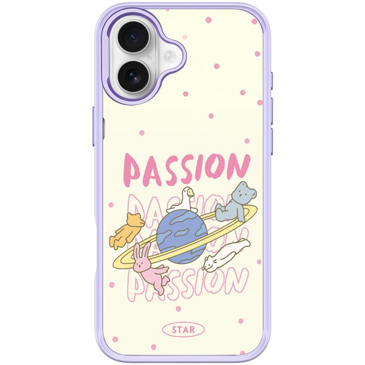 For iPhone 17 White Planet Pattern Magnetic Phone Case(Light Purple)