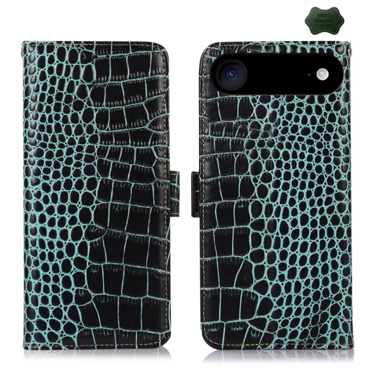 For iPhone Air Crocodile Top Layer Cowhide Leather Phone Case(Green)