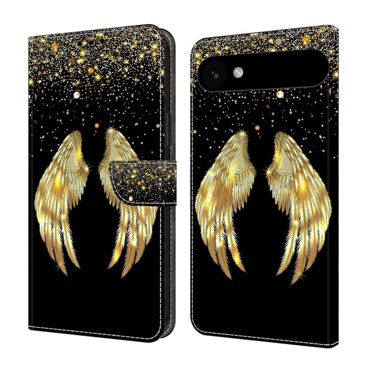 For iPhone Air Crystal-Like Painted Vegan Leather Phone Case(Golden Wings)