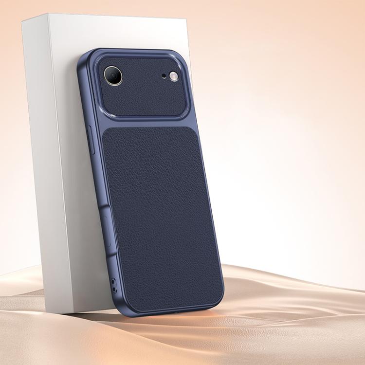 For iPhone Air Lambskin Series Skin Feel Shockproof Phone Case(Dark Blue)