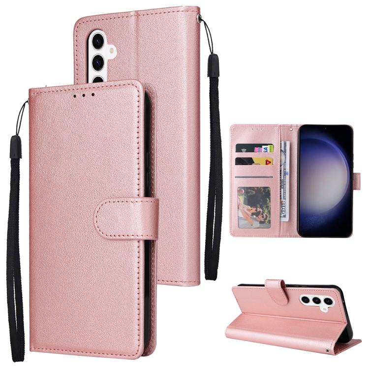 For Samsung Galaxy S26 5G 3-Card Slots Multifunctional Leather Phone Case(Rose Gold)