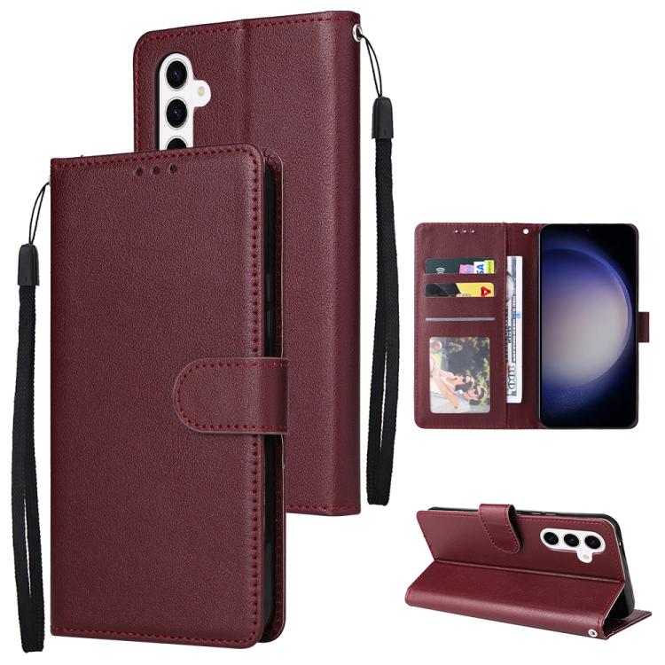 For Samsung Galaxy S26 5G 3-Card Slots Multifunctional Leather Phone Case(Wine Red)