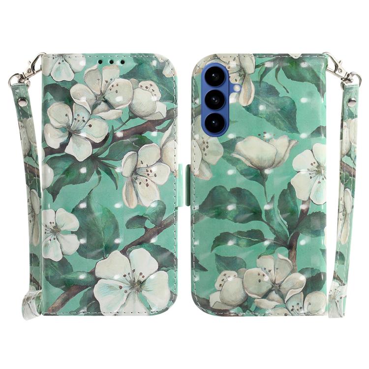 For Samsung Galaxy S26 5G 3D Colored Flip Leather Phone Case(Watercolor Flower)