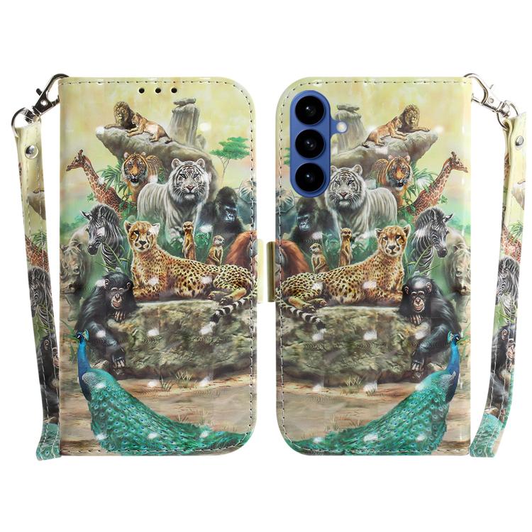For Samsung Galaxy S26 5G 3D Colored Flip Leather Phone Case(Zoo)