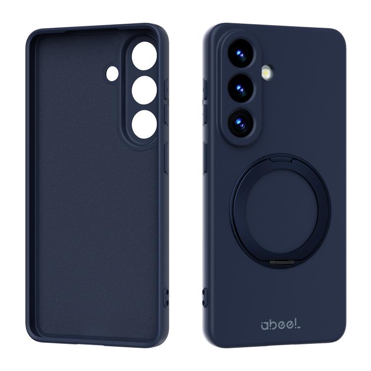 For Samsung Galaxy S26 5G ABEEL Skin-friendly Feel Magnetic Liquid Silicone Phone Case with Holder(Blue)