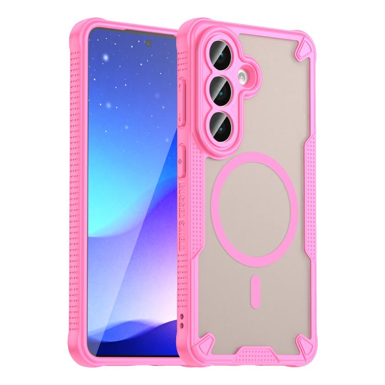For Samsung Galaxy S26 5G Armor Glaze MagSafe Magnetic Phone Case(Pink)