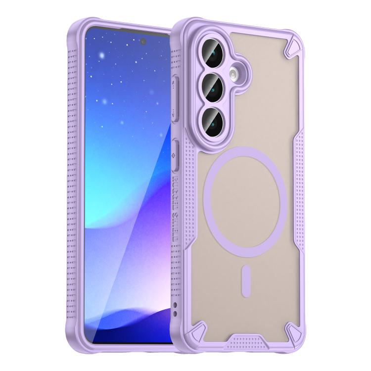 For Samsung Galaxy S26 5G Armor Glaze MagSafe Magnetic Phone Case(Purple)
