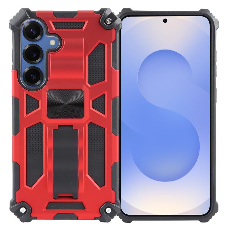 For Samsung Galaxy S26 5G Armor Shockproof TPU + PC Magnetic Phone Case with Holder(Red)
