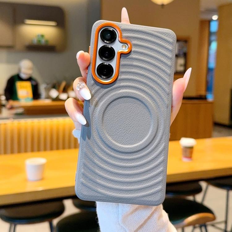For Samsung Galaxy S26 5G Armor Wave Texture Magnetic Shockproof Phone Case(Grey)
