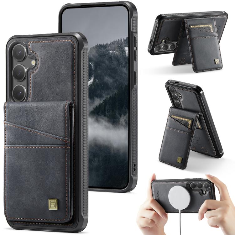 For Samsung Galaxy S26 5G AutSpace A12 MagSafe Magnetic RFID Card Bag Phone Case(Black)