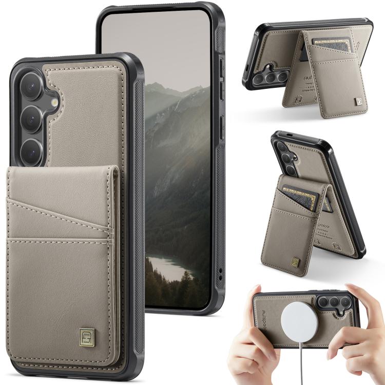 For Samsung Galaxy S26 5G AutSpace A12 MagSafe Magnetic RFID Card Bag Phone Case(Khaki)