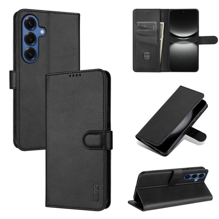 For Samsung Galaxy S26 5G AZNS Skin Feel Calf Texture Flip Leather Phone Case(Black)
