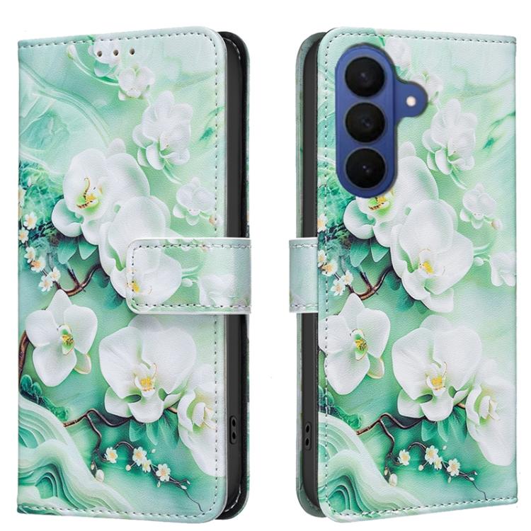 For Samsung Galaxy S26 5G BF42 Color Painting Leather Phone Case(Pink Flower)