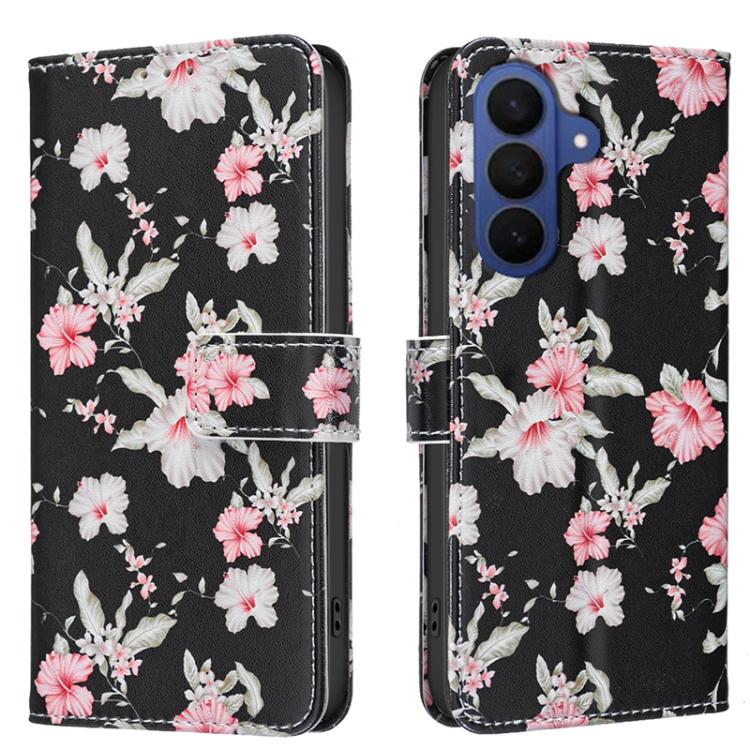 For Samsung Galaxy S26 5G BF42 Color Painting Leather Phone Case(Red Flower)