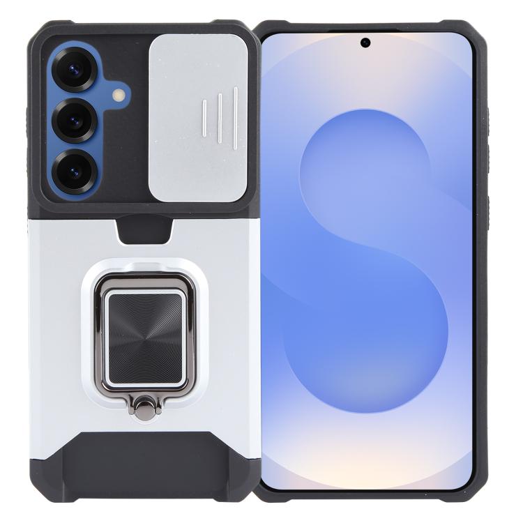 For Samsung Galaxy S26 5G Camera Shield Card Slot PC+TPU Phone Case(Silver)
