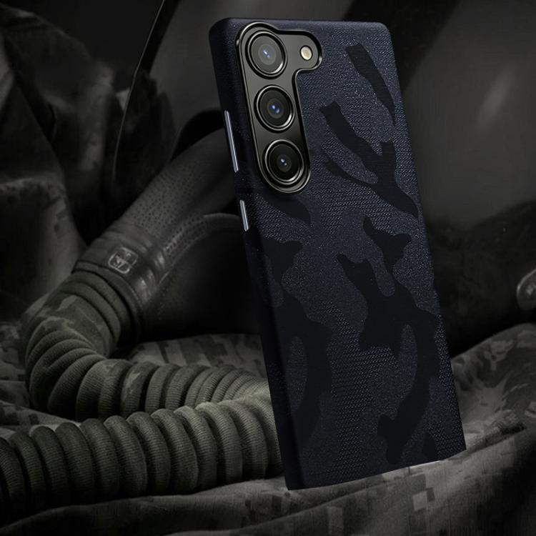 For Samsung Galaxy S26 5G Camouflage Full Coverage Magnetic Shockproof Phone Case(Black)