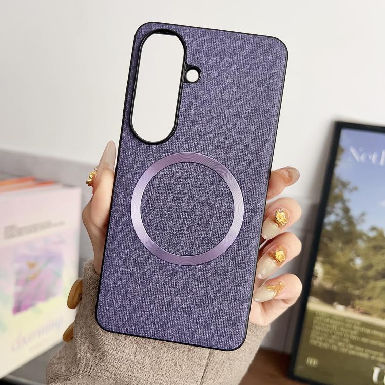 For Samsung Galaxy S26 5G CD Magsafe Magnetic Cloth Texture Phone Case(Purple)