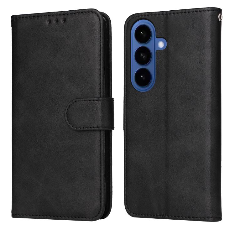 For Samsung Galaxy S26 5G Classic Calf Texture Flip Leather Phone Case(Black)