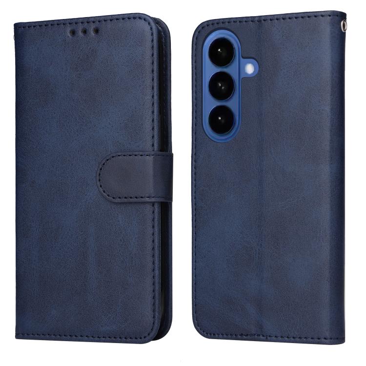 For Samsung Galaxy S26 5G Classic Calf Texture Flip Leather Phone Case(Blue)