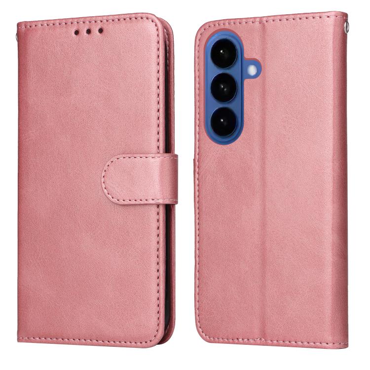 For Samsung Galaxy S26 5G Classic Calf Texture Flip Leather Phone Case(Rose Gold)