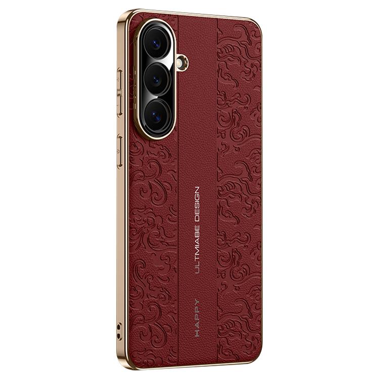 For Samsung Galaxy S26 5G Cloud Dragon Pattern Plain Leather PC Phone Case(Red)
