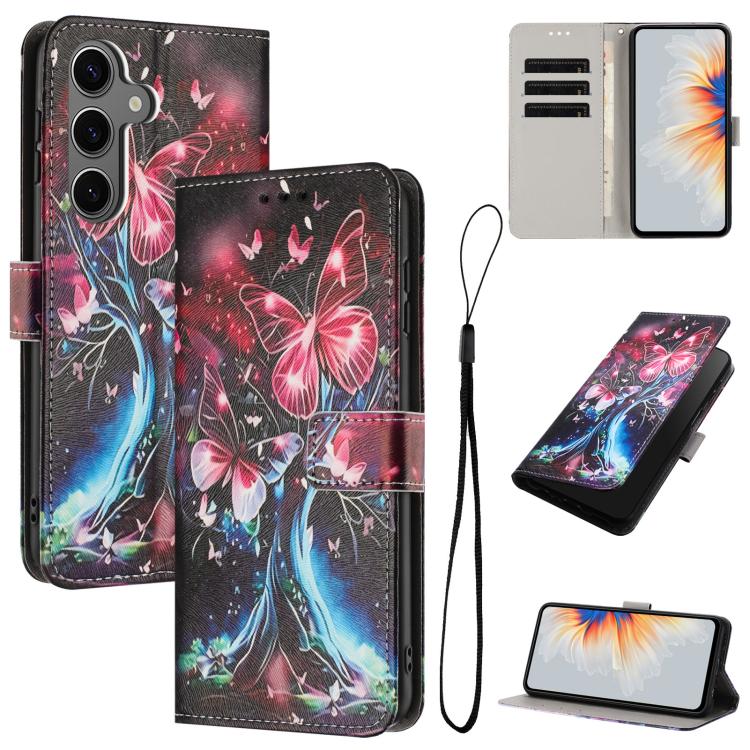 For Samsung Galaxy S26 5G Color Drawing Pattern Leather Phone Case(Butterfly Tree)