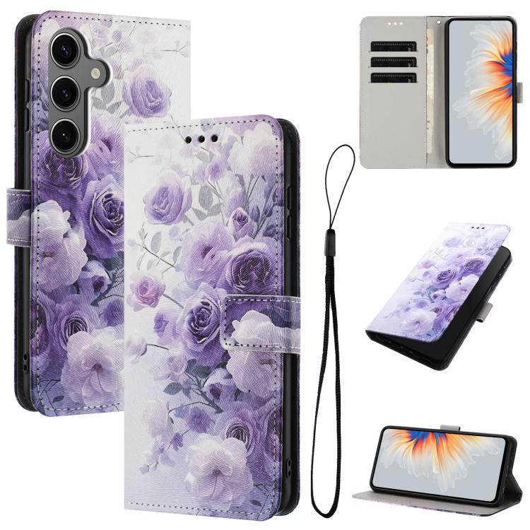For Samsung Galaxy S26 5G Color Drawing Pattern Leather Phone Case(Purple Rose)
