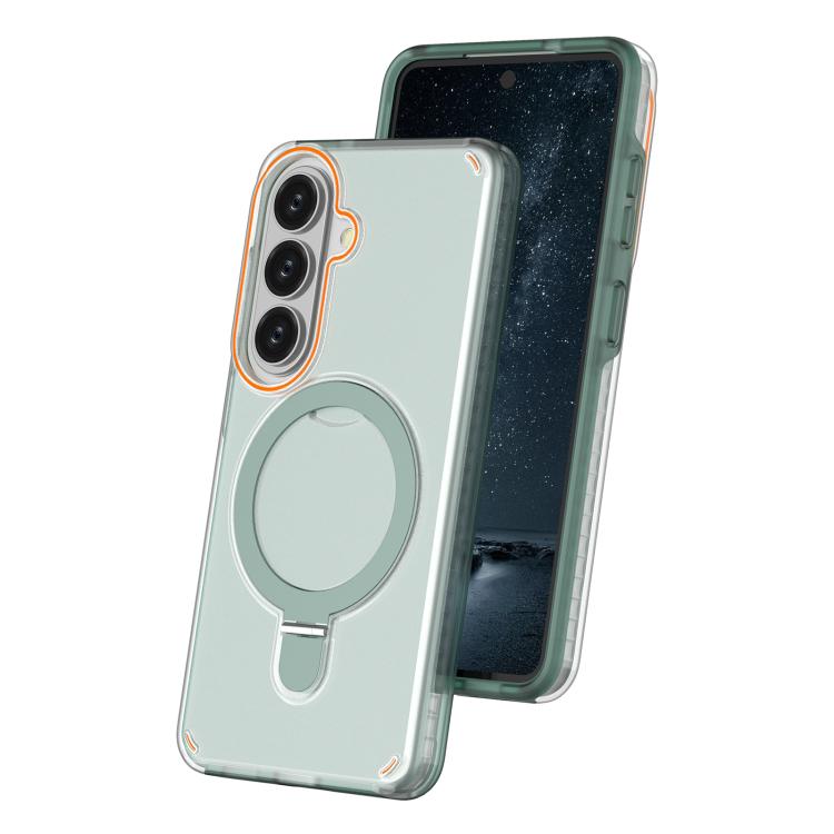 For Samsung Galaxy S26 5G Colorful 2 in 1 MagSafe Ring Holder Phone Case(Mint Green)