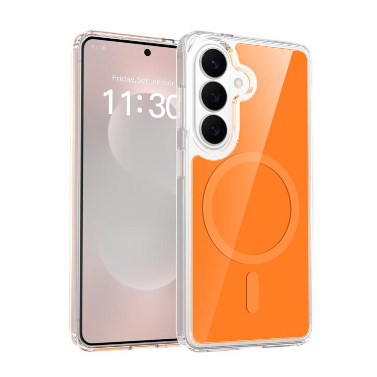 For Samsung Galaxy S26 5G Colorful Hard PC Hybrid Soft TPU Magnetic Phone Case(Orange)