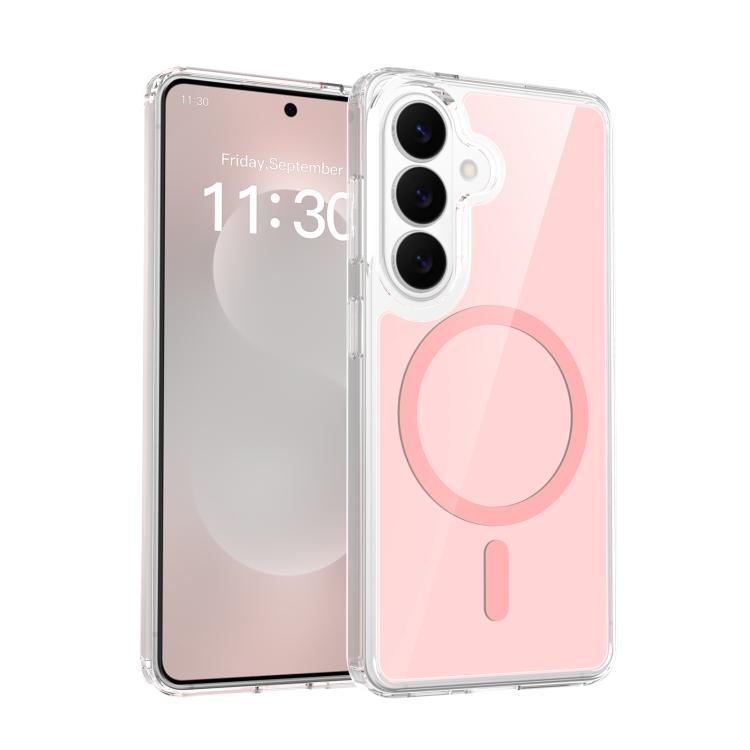 For Samsung Galaxy S26 5G Colorful Hard PC Hybrid Soft TPU Magnetic Phone Case(Pink)