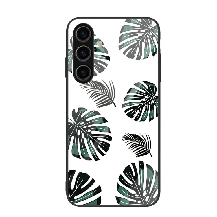 For Samsung Galaxy S26 5G Colorful Painted Glass Phone Case(Banana Leaf)