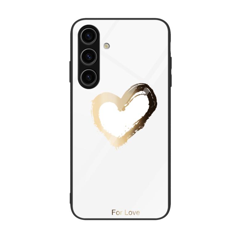 For Samsung Galaxy S26 5G Colorful Painted Glass Phone Case(Golden Love)