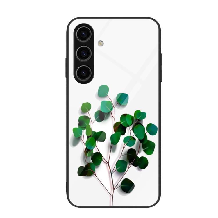 For Samsung Galaxy S26 5G Colorful Painted Glass Phone Case(Sapling)