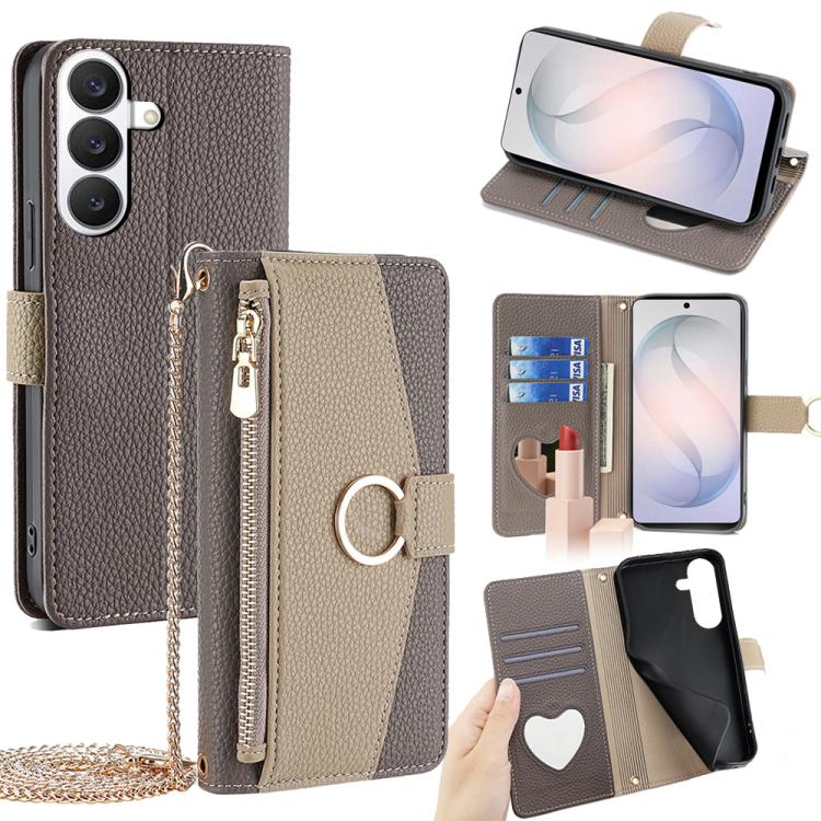 For Samsung Galaxy S26 5G Crossbody Litchi Texture Leather Phone Case(Grey)