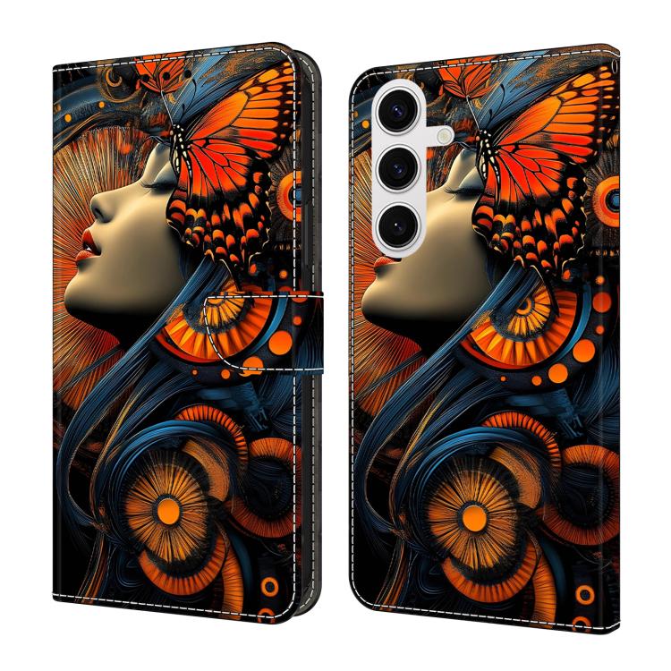 For Samsung Galaxy S26 5G Crystal-Like Painted Vegan Leather Phone Case(Butterfly Girl)