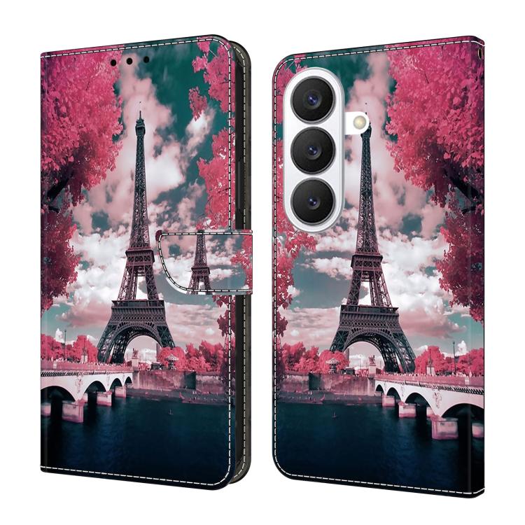 For Samsung Galaxy S26 5G Crystal-Like Painted Vegan Leather Phone Case(Iron Tower)