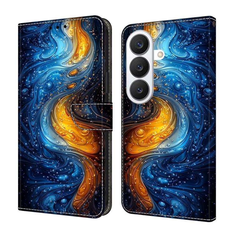 For Samsung Galaxy S26 5G Crystal-Like Painted Vegan Leather Phone Case(Liquid)