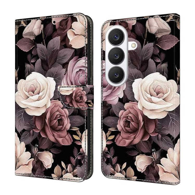 For Samsung Galaxy S26 5G Crystal-Like Painted Vegan Leather Phone Case(Roses)